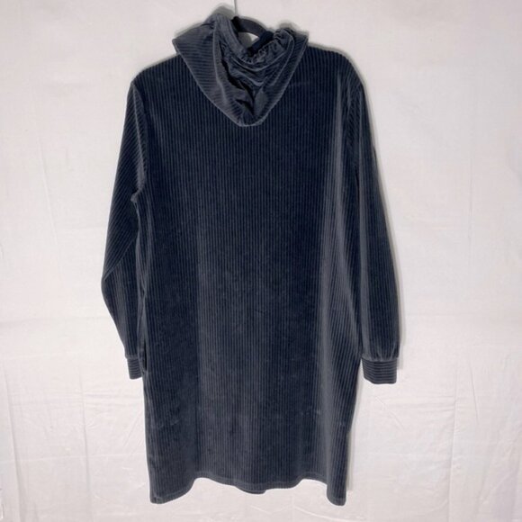 Joe Fresh Dark Grey Corduroy Cozy Oversized Hoodie Dress Tunic L - Picture 14 of 15